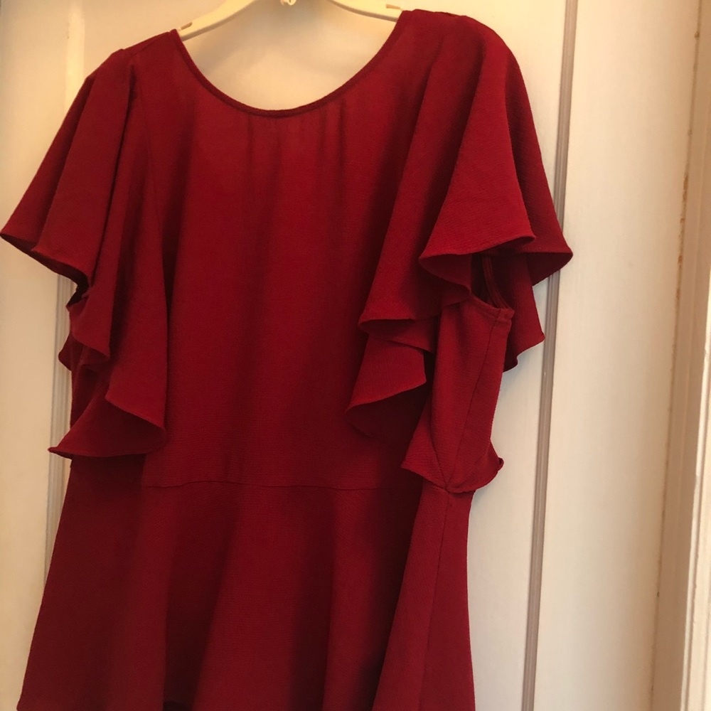 Red peplum blouse